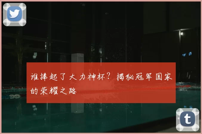 谁捧起了大力神杯?揭秘冠军国家的荣耀之路