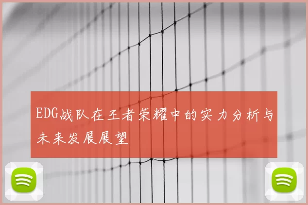 EDG战队在王者荣耀中的实力分析与未来发展展望